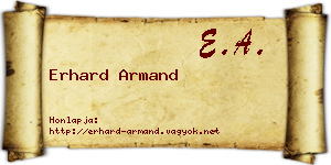 Erhard Armand névjegykártya